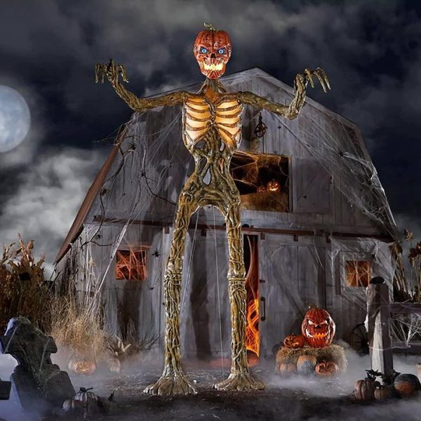 Home Accents Terrifying 12 Foot Giant Inferno Pumpkin Skeleton