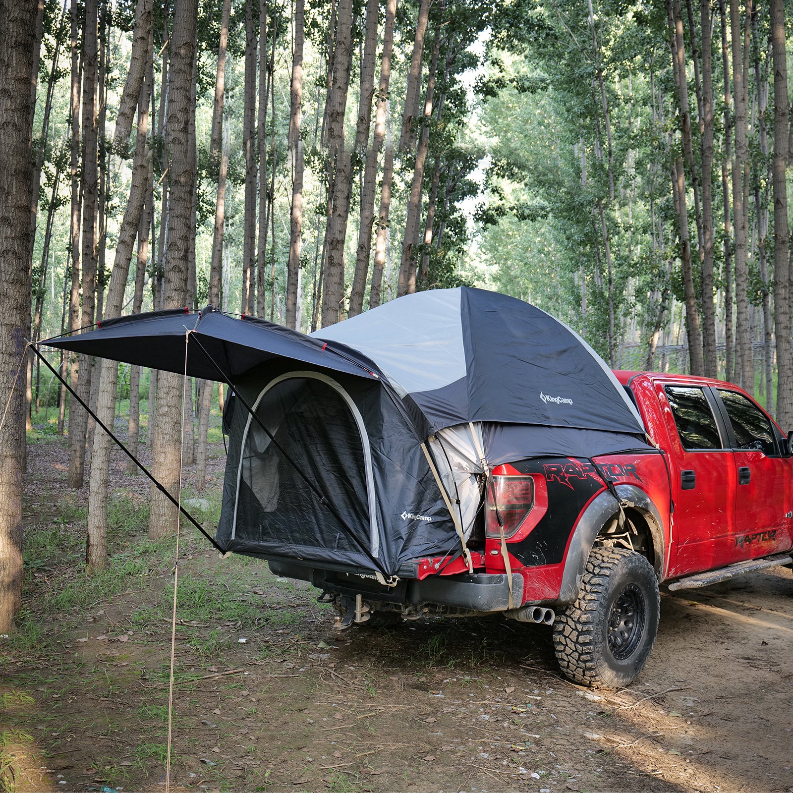 2025 KingCamp Pick Up Tenda – Montaggio rapido in 15 minuti, impermeabile con colonna d’acqua 3000 mm, finestre in mesh e tettuccio parasole, spazio notte per 2 persone