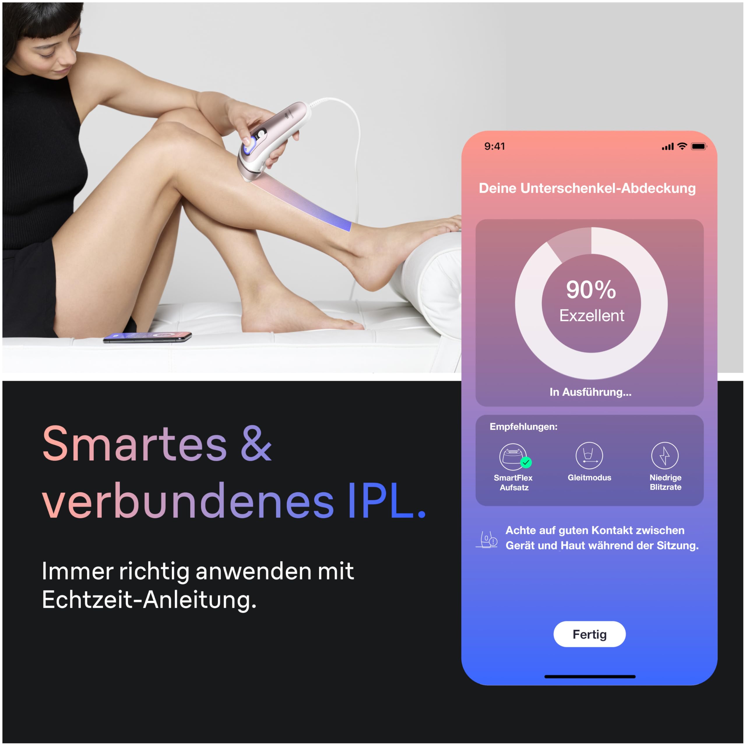 IPL Haarentfernungsgerät Skin i·expert 7 PL7311 mit Smart Flex Aufsatz, 2 Aufsätzen und Rasierer