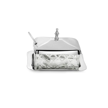 Newbridge Silverware Cut Glass Butter Dish