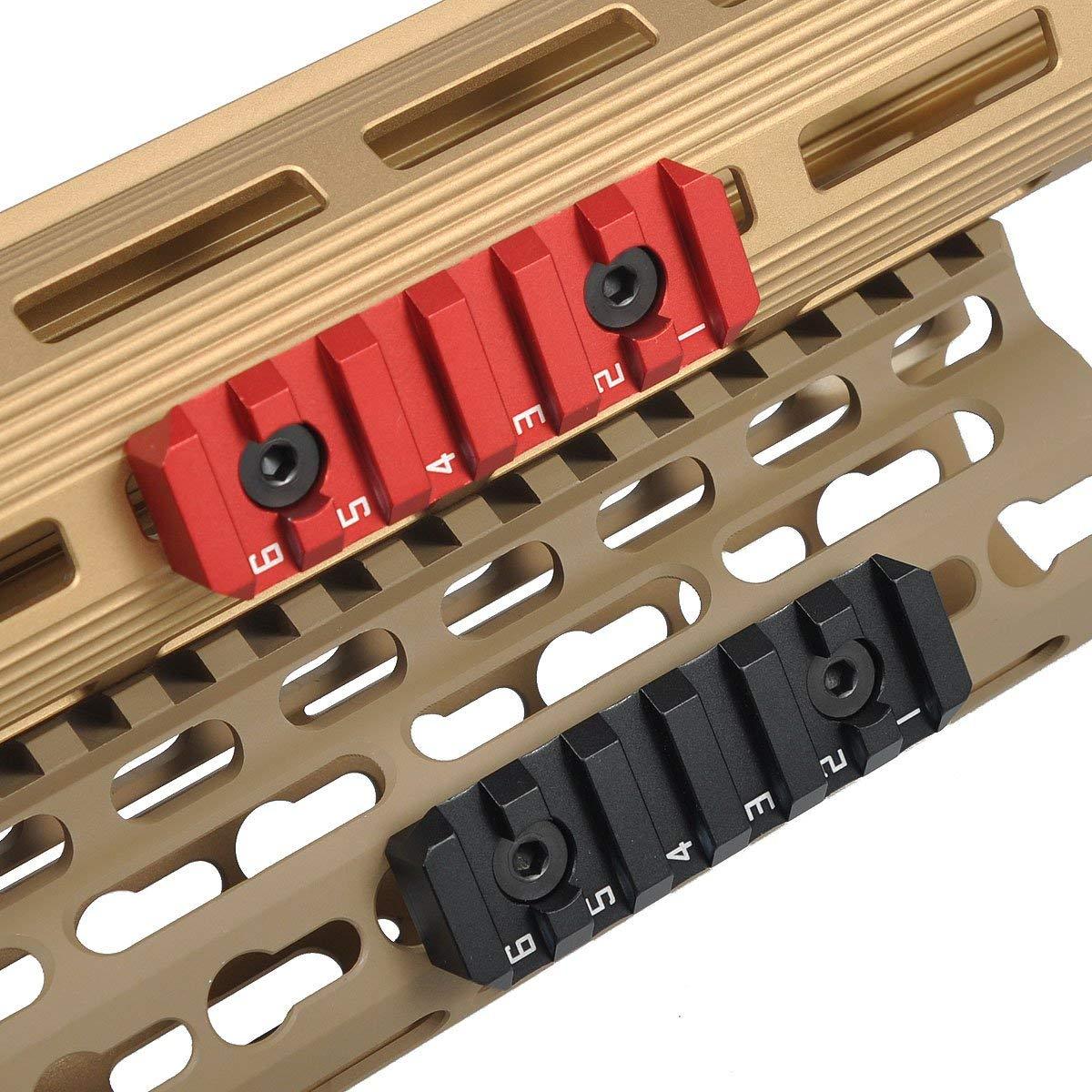 Green Blob Outdoors KEYMOD Rail Section for handguards, 6 Slots Dual Interface KEYMOD Rail Section 64.8mm Long