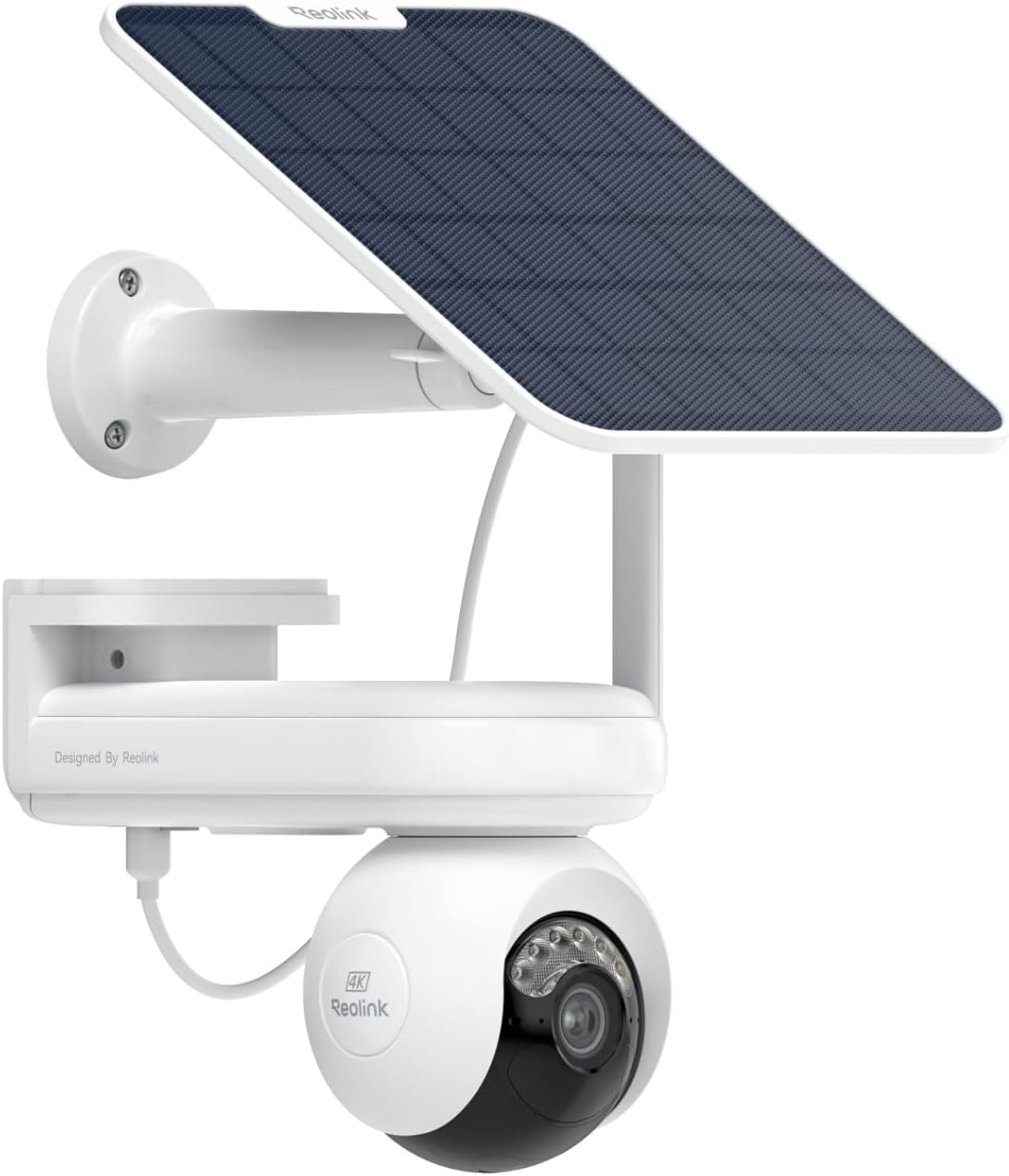 Reolink 4K Telecamera WiFi Esterno Senza Fili con Batteria da 20000 mAh, Registrazione Continua, Rilevamento AI, Auto Tracking, Visione Notturna Color, Rotazione PT 360, Altas PT Ultra+Pannello Solare