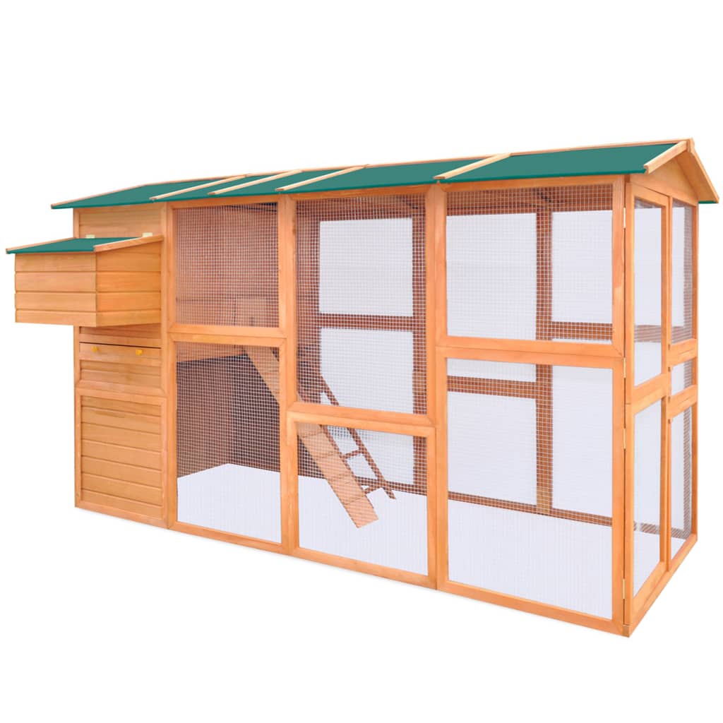 2025 Houten kippenhok van dennenhout 295 x 163 x 170 cm met nestkast en ren
