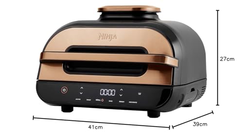 Ninja Foodi MAX Griglia Friggitrice ad Aria con Termometro Sonda Digitale e Spiedi, 3,8 l, 6 in 1, Griglia, Frigge, Arrostisce, Parti Lavabili in Lavastoviglie, Rame/Nero, Esclusiva Amazon, AG551EUCP : Amazon.it: Casa e cucina