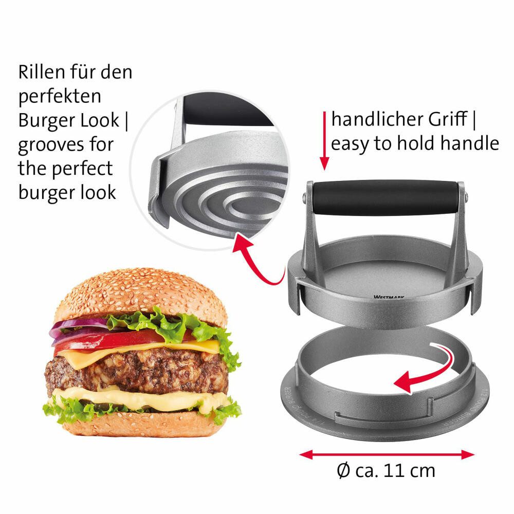Hamburger Maker verstellbar für 3 unterschiedliche Patty-Größen