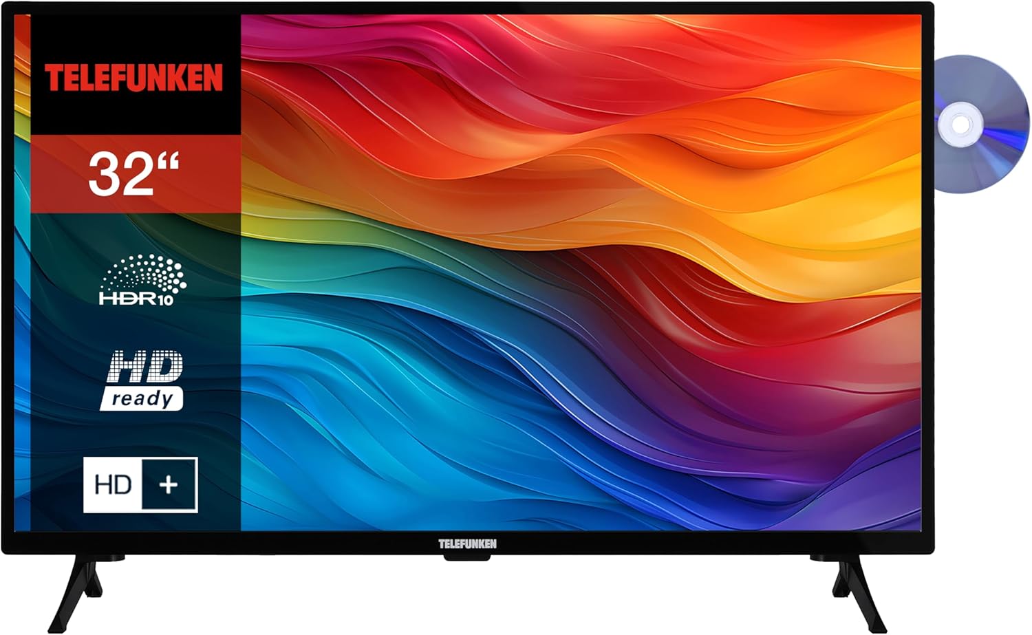 TELEFUNKEN XH32SO550SD Smart TV 32 Zoll Fernseher (HD-Ready, HDR, Triple-Tuner, DVD-Player) inkl. 6 Monate HD+