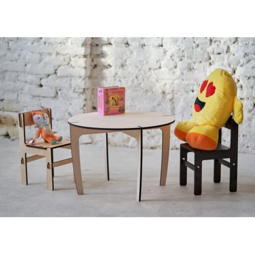 DiLaWood Set di tavoli e sedie in legno per bambini, adatto per attività come scrittura, disegno, arte e artigianato : Casa e cucina