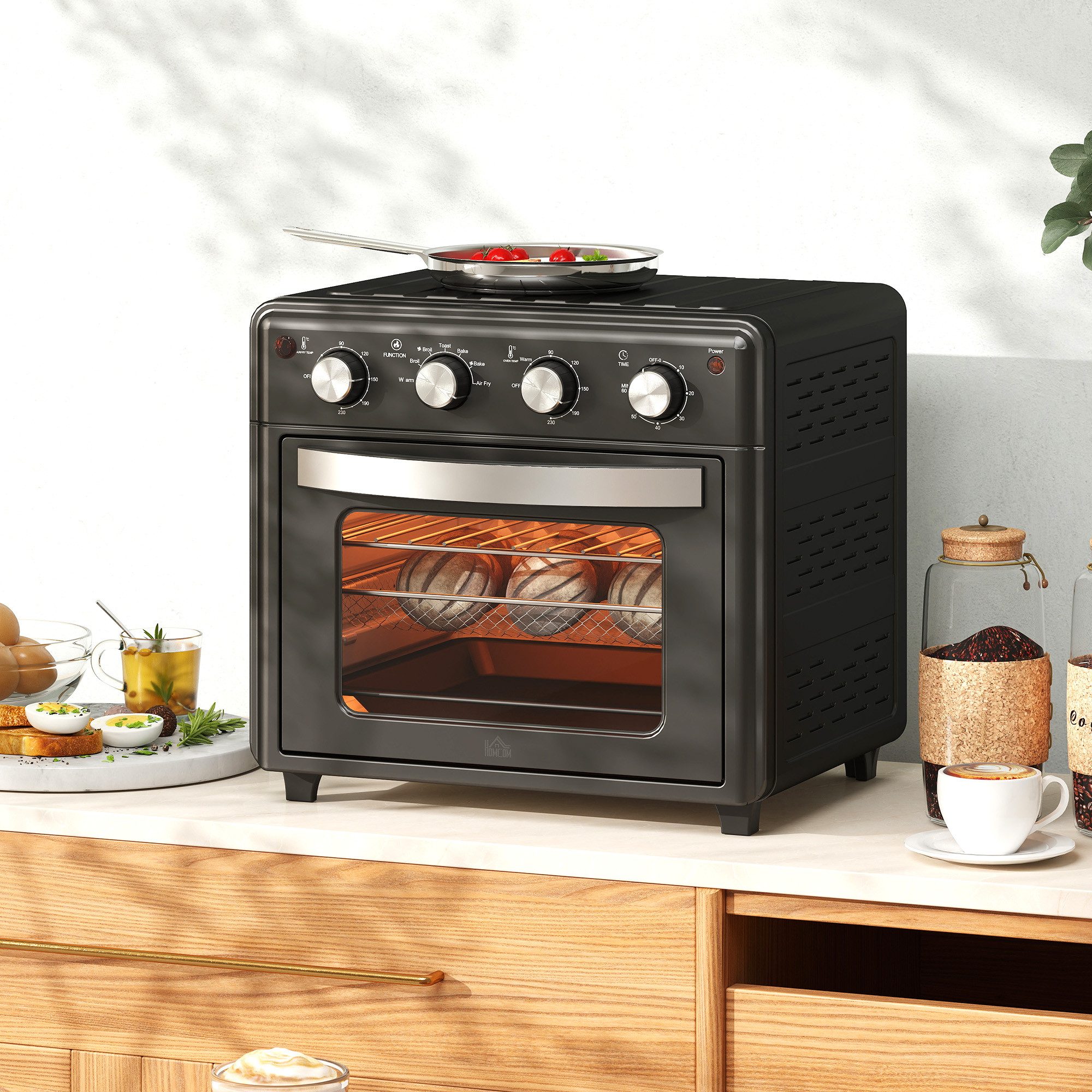 Minibackofen Minibackofen, Heißluftfritteuse, 90-230° C, 7 Programme, Zubehör