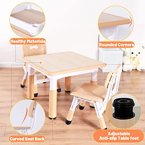 FUNLIO Tavolino con 2 Sedie per Bambini, Tavolino e Sedie per Bambini Regolabili in Altezza per Età 3 8 Anni per Aule/Case, Tavolo Bambini per Arti Facile da Pulire, Approvato CPC e CE (3 pezzi) : Casa e cucina