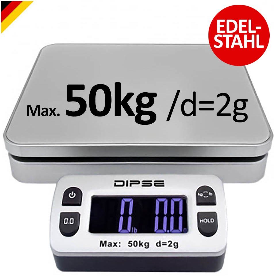 Feinwaage Paketwaage Parcel Mini 50 Edelstahl, externes Display 50kg 2g