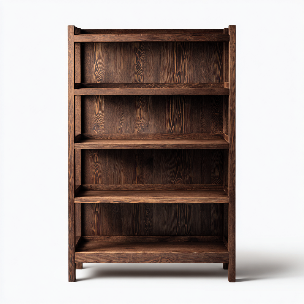 Libreria-legno-massiccio-86x32x171 cm-marrone-design moderno