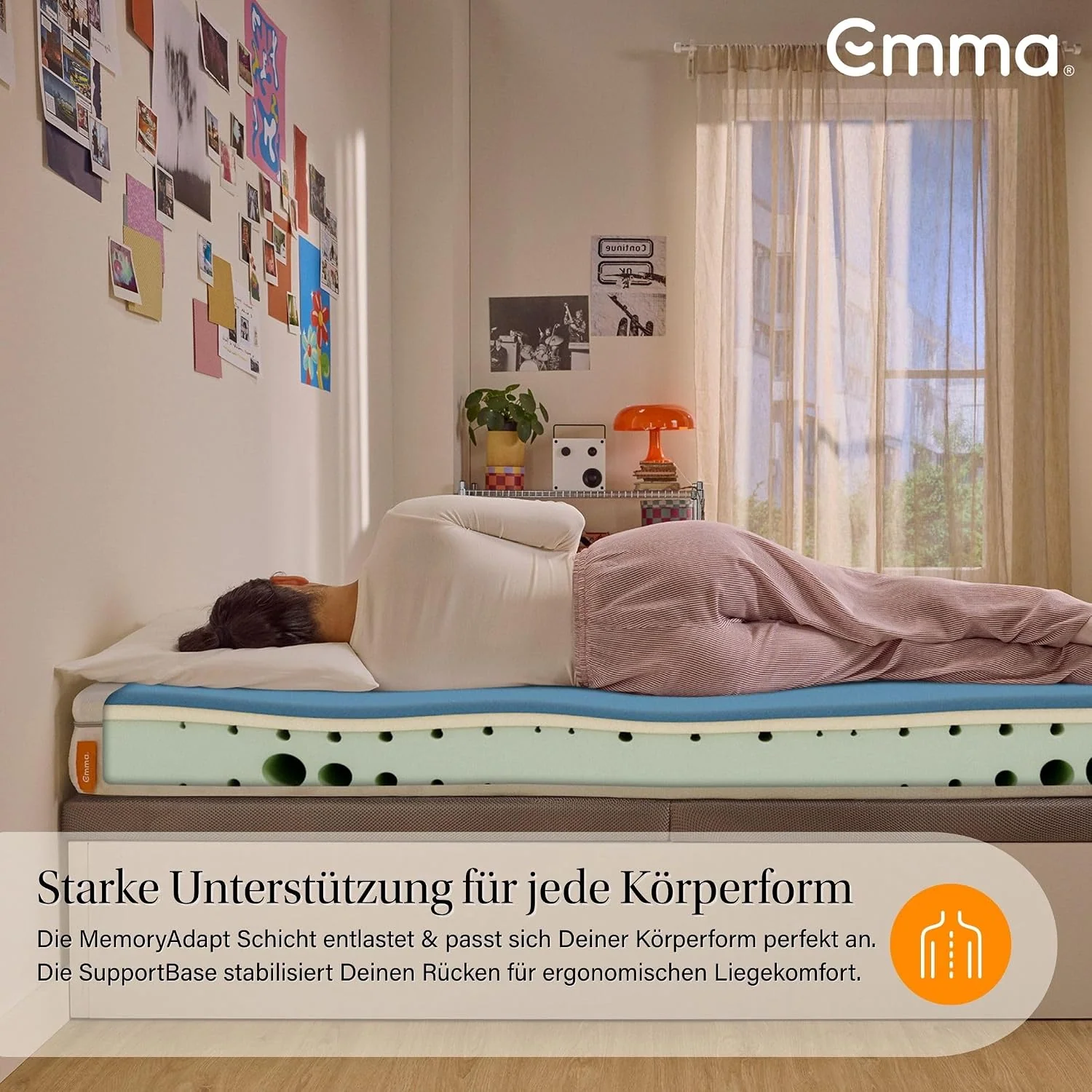 Emma One+ 3-Zonen Schaummatratze mit abnehmbarem Thermobezug