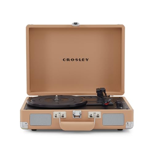 Crosley Cruiser Plus   Giradischi portatile Bluetooth, lettore vinile a 3 velocità, giradischi per la casa per dischi in vinile, altoparlanti stereo integrati e ricevitore Bluetooth, ingresso AUX, : Elettronica
