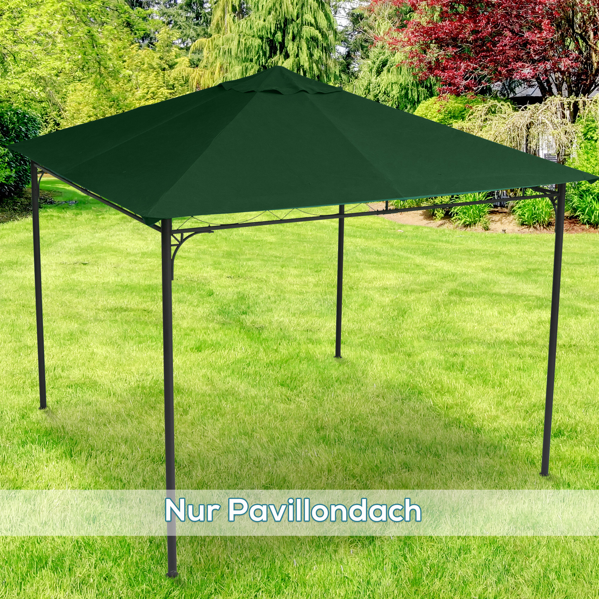 Outsunny Ersatzdach für Gartenpavillon, 8 Wasserabflusslöcher, einfache Montage, Polyester, grün, 2,98 x 2,95 m