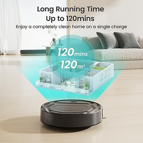 LEFANT Robot Aspirapolvere con 2200Pa, Senza Grovigli,7,6cm Ultra Sottile,Autocaricante,Wi Fi/App/Alexa,120 Minuti,6 Modalità di Pulizia,Ideale per Peli di Animali Domestici,Pavimenti Duri M210 Pro : Casa e cucina