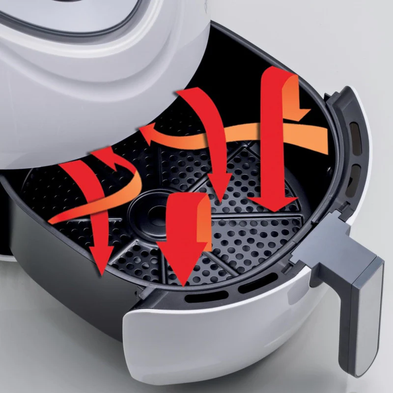 Friggitrice ad aria XXL 1800W, 7L, 2,8kg capacità cottura, 12 programmi preimpostati - Bianco