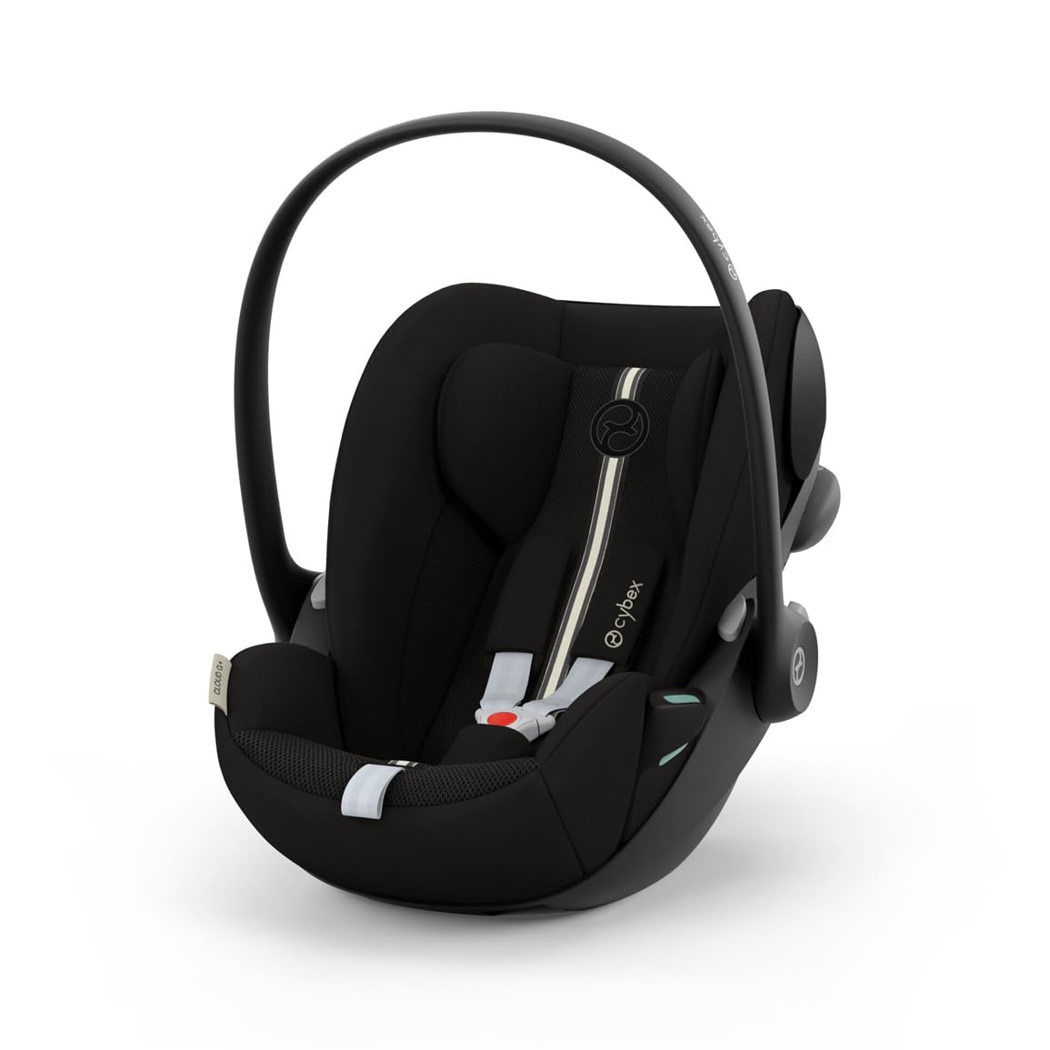 CYBEX Gold Babyschale Cloud G i-Size Comfort, Inkl. Neugeboreneneinlage, Ab Geburt bis ca. 24 Monate, Für Kinder ab 40 cm bis 87 cm, Max. 13 kg, Moon Black