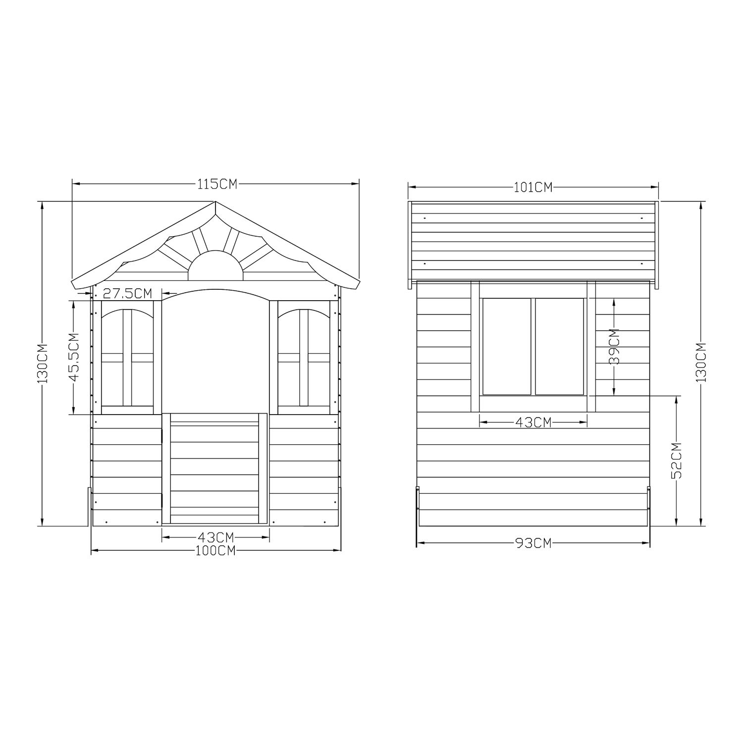 Casita Infantil Lulä Madera De Abeto 130x115x101 Cm [casa.pro]