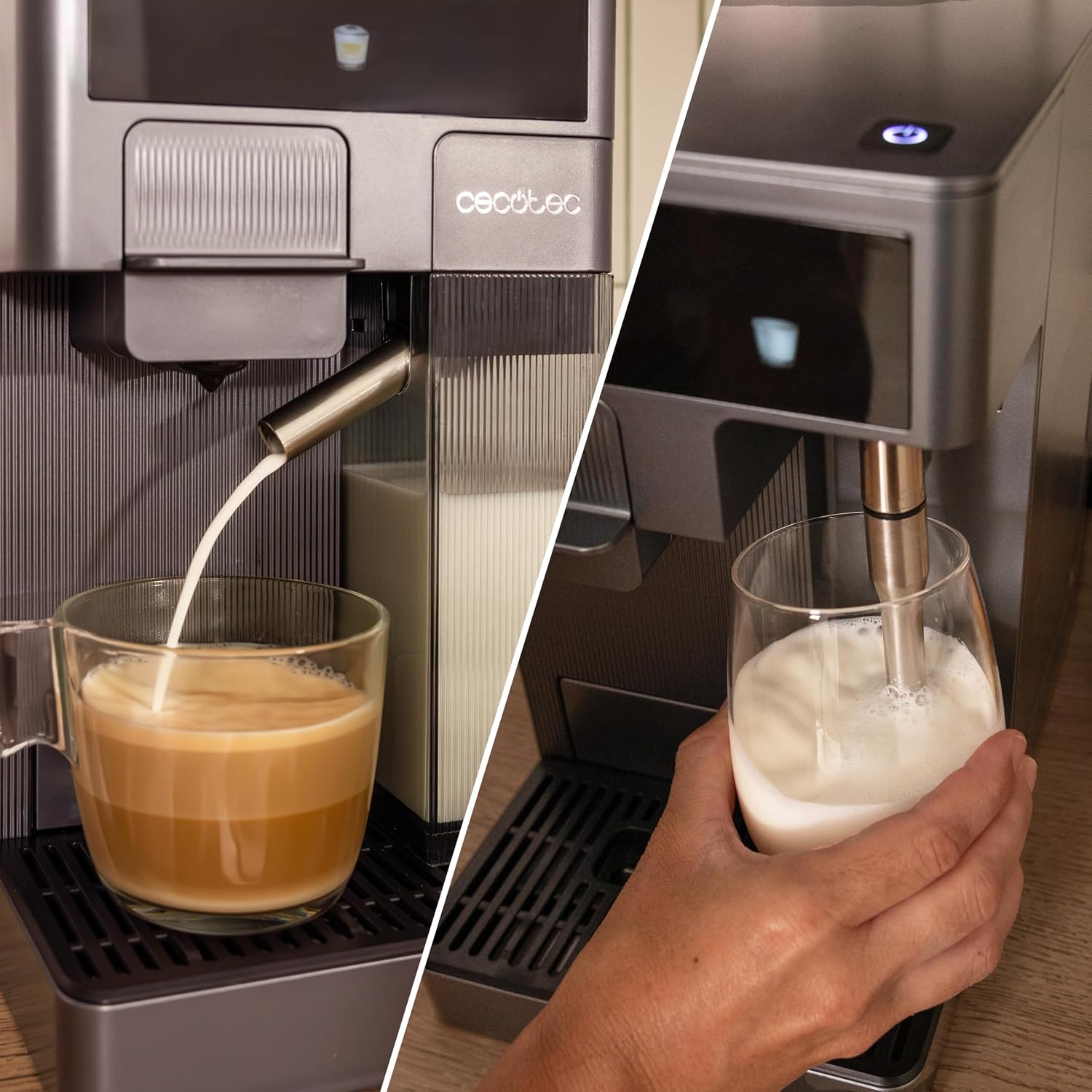 Cecotec Macchina per Caffè Espresso - Macchina Caffè a Capsule FreeStyle Latte T. 1350W, 20Bar, Serbatoio 1,6L di Acqua e 400ml di Latte, Compatibile con Caffè Macinato, Dolce Gusto, Nespresso e K-Fee
