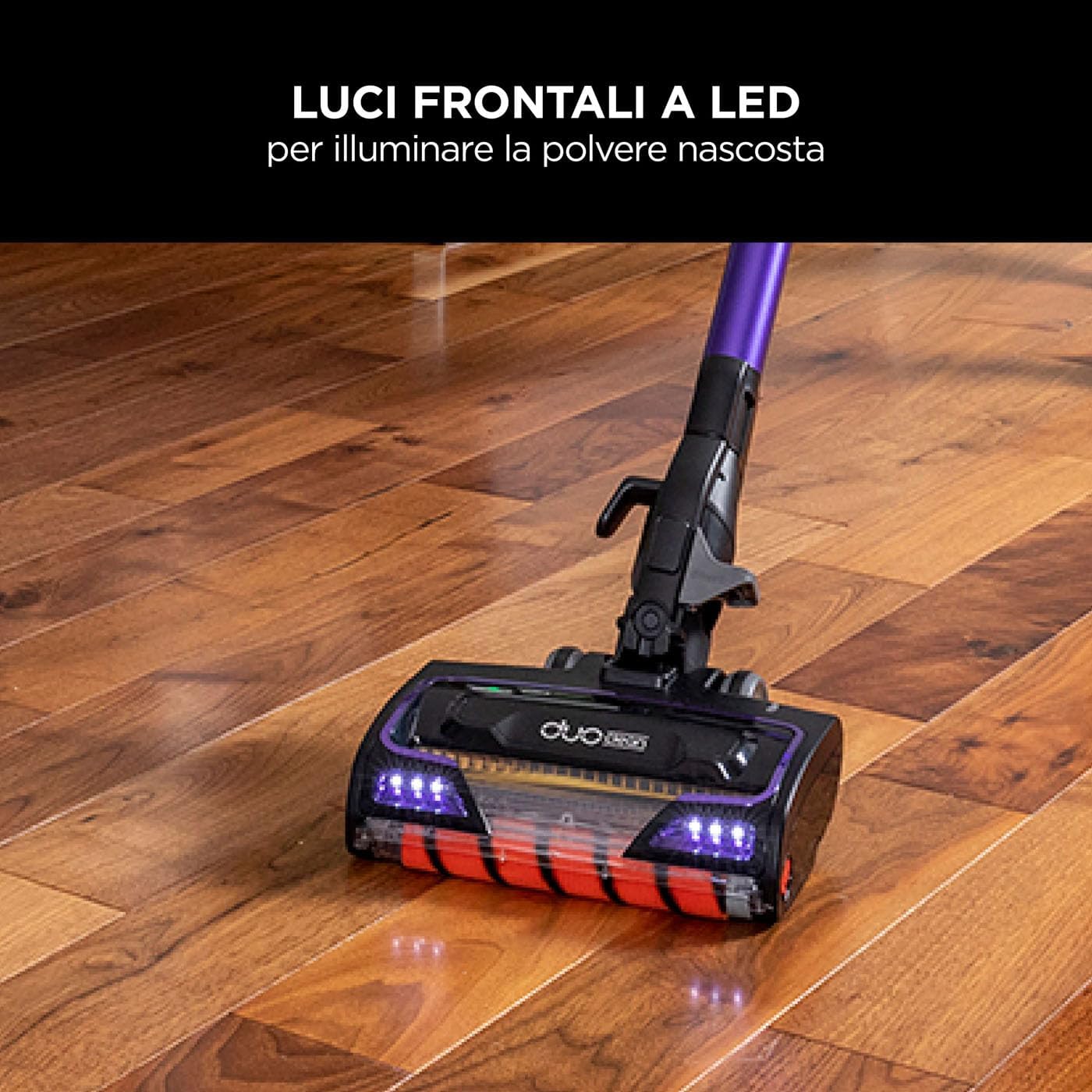Shark Aspirapolvere con Filo da 10m, Senza Sacco, Tecnologia Antigroviglio, DuoClean per Tutti Pavimenti e Tappeti, Rimuove Peli e Capelli dalla Spazzola Mentre Pulisce, Viola/Nero, HZ500EU