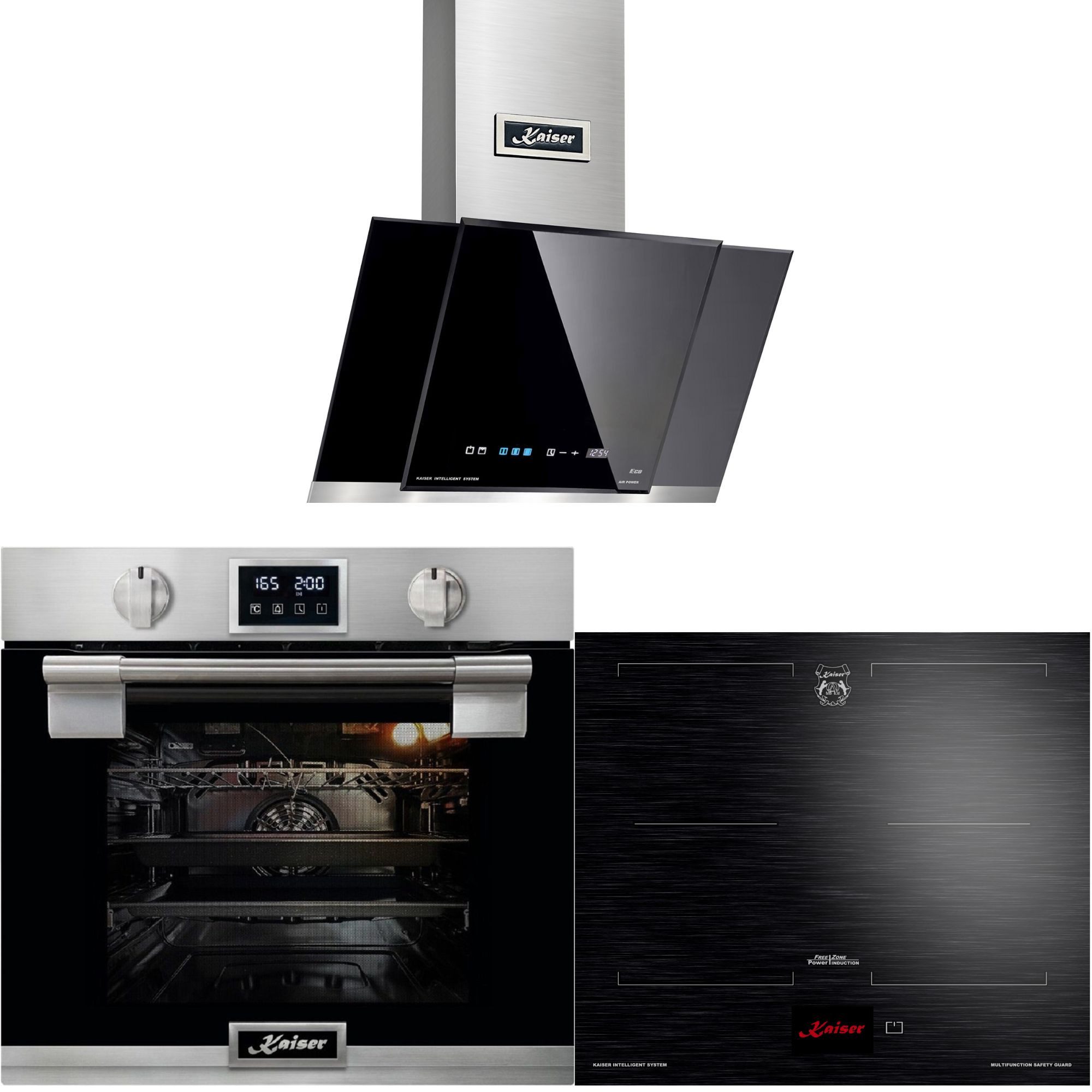 Backofen-Set Herd Set Autark Einbau Backofen 79L Pyrolyse SOFTCLOSE-System 11 Fkt. 60 cm mit Induktionskochfeld 60 cm FREE ZONE mit 2 FLEX Induktions-Zonen TFT Display+Herd Set Autark Einbau Backofen 79L Pyrolyse SOFTCLOSE-System 11 Fkt. 60 cm mit In