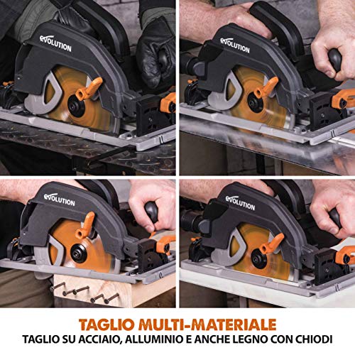 Evolution Power Tools   R185CCSX Sega Circolare Multi Materiale 185 mm Compatibile con Binario Guida (Pacchetto Abbinato con Binario da 1020 mm Incluso), 230 V : Amazon.it: Fai da te