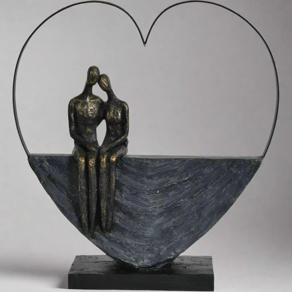 Romantic Abstract Embrace Couple Sculpture | Woodcock and Cavendish