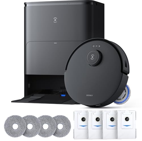 ECOVACS DEEBOT T30S Care Robot Vacuum and Mop, 11000Pa, ZeroTangle Technology, TruEdge Adaptive Edge Mopping, Hot Water Mop Washing, Self Emptying, Self Refilling, Auto Mop Lifting, Obstacle Avoidance