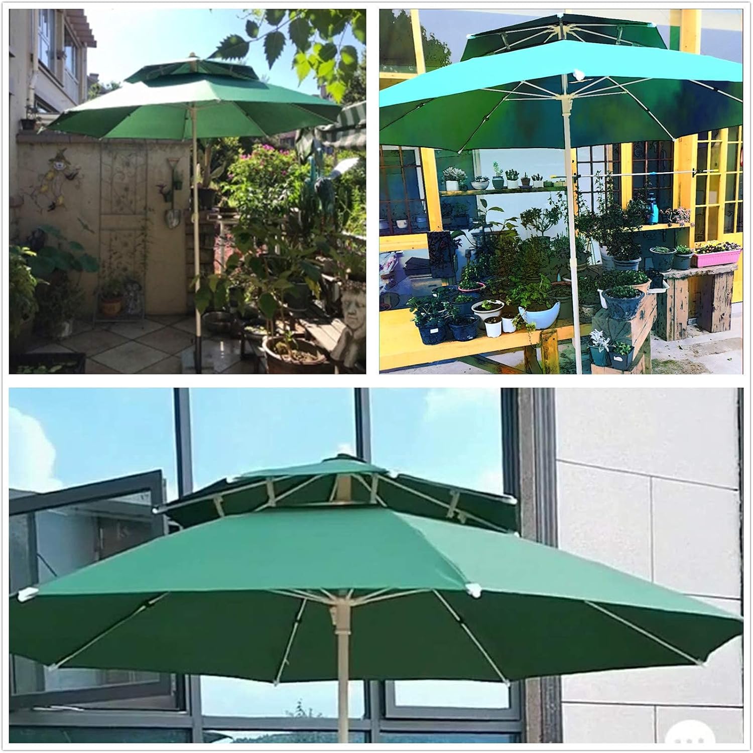 Garten Parasols Garten Parasol, Regenschirm, Doppel -Top -Parasol, runder Regenschirm, abnehmbar, für Outdoor, Strand, Innenhof, Terrassenschild im Freien Parasole