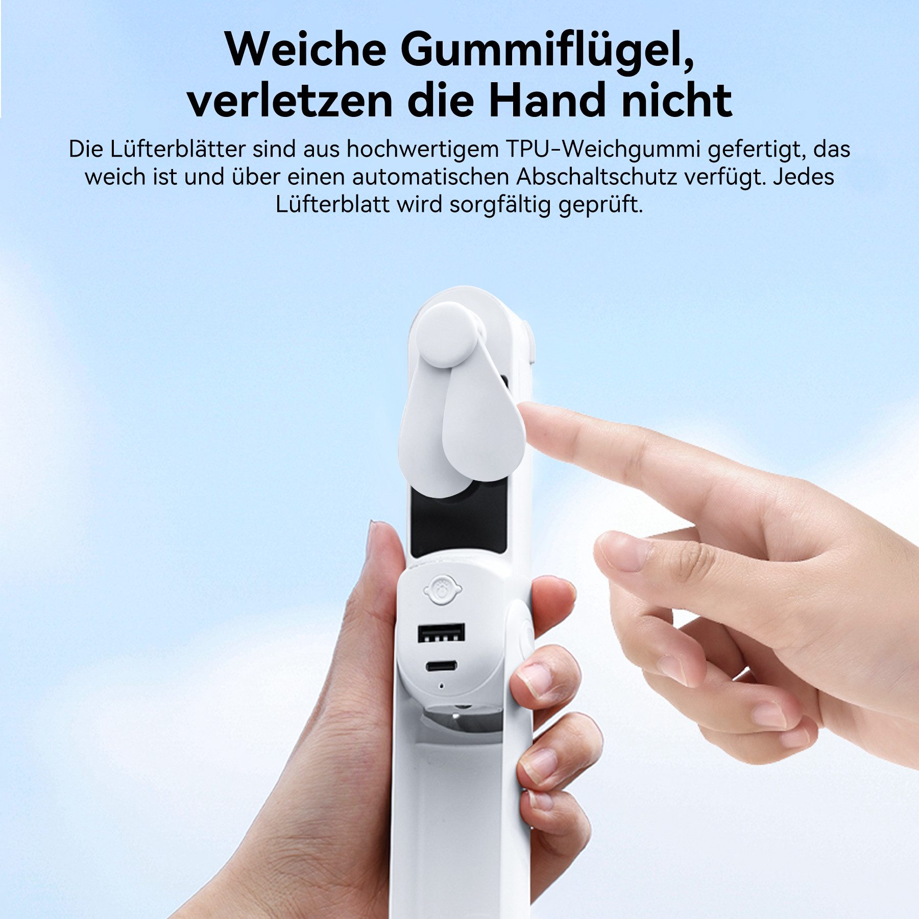 Mini USB-Ventilator Mini Handventilator, 3-in-1 Handventilator, wiederaufladbarer USB