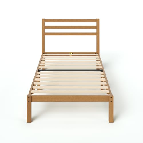 Zinus Leah Letto 80 x 190 cm   36 cm di Altezza   Struttura letto in bambù e legno con testiera   Marrone : Casa e cucina