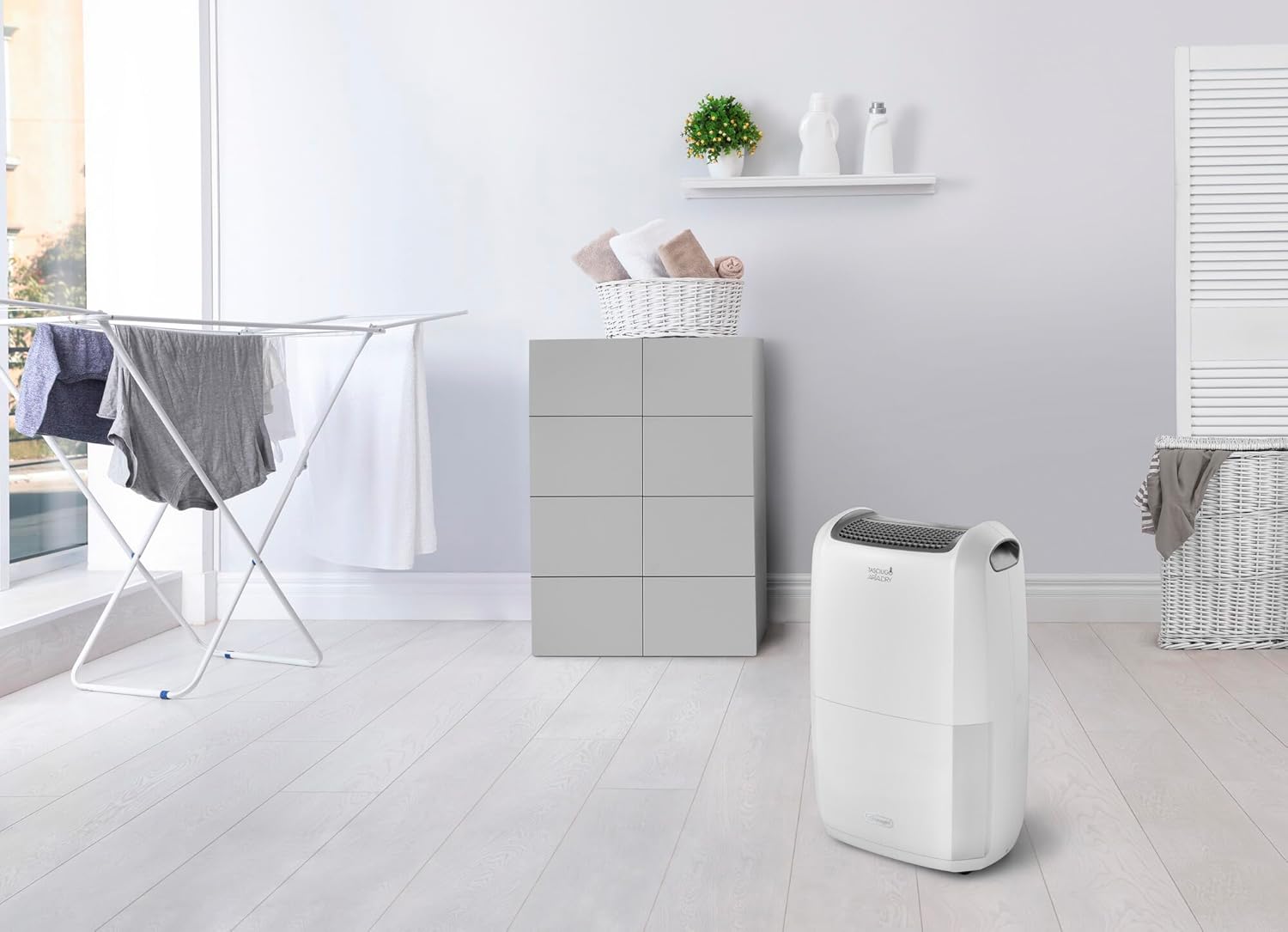 Tasciugo AriaDry Multi - Deumidificatore Casa Portatile, Assorbi Umidità 20L/Giorno, Asciugabiancheria, Antimuffa, Bassa Rumorosità, Timer, Bianco (DDSX220)