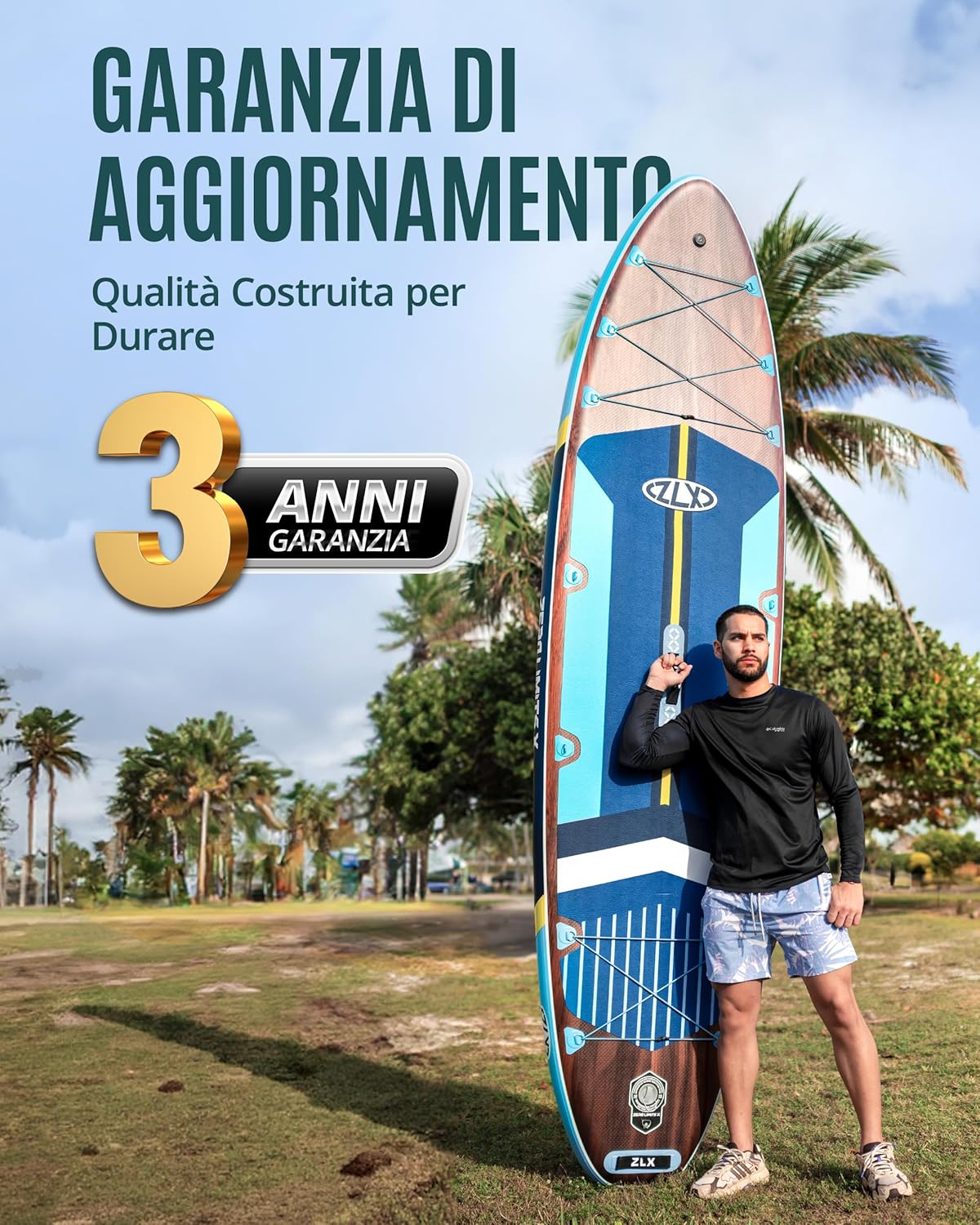 ZLX Stand Up Paddle Board gonfiabile con sedile per tutti i livelli di abilità, 11'6 x 35 Super Wide SUP con pinna di equilibrio brevettata