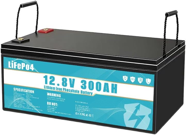 LiFePO4 Batteria da 12V 300Ah al litio ferro fosfato, dotata di BMS da 300 A, durata superiore a 8 anni, adatta per campeggio, energia solare, alimentazione di emergenza, ecc.
