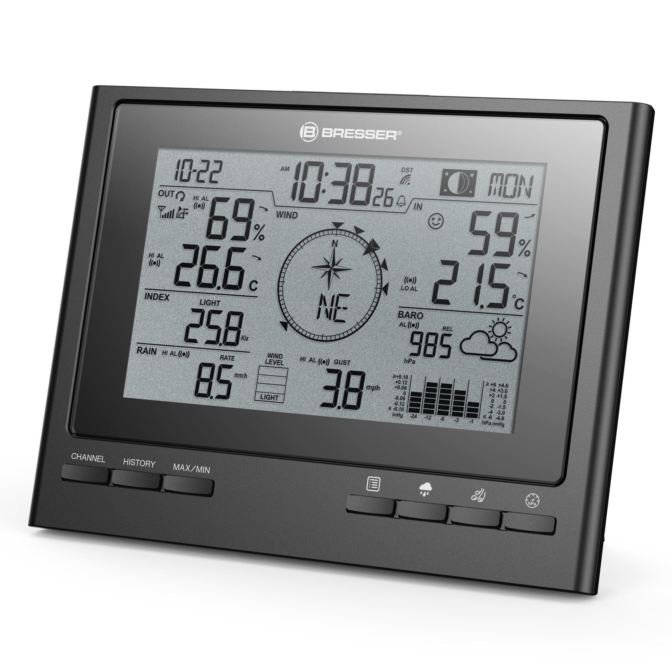 Wetterstation Wetter Center ClimateScout Basisstation - schwarz