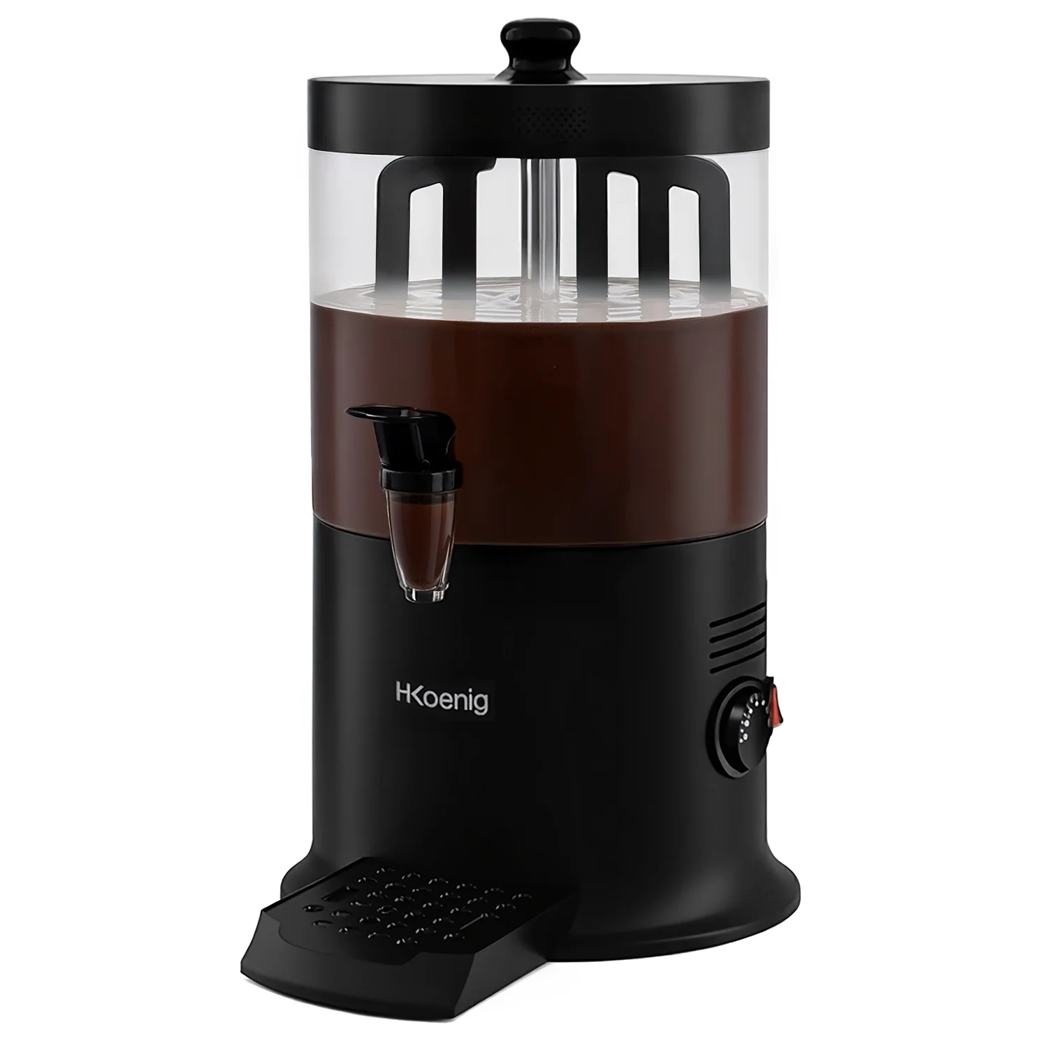 H.Koenig SHK900 - Distributore cioccolata calda, CIOCCOLATIERA, capienza 6 litri, SENZA BPA, BPA Free, lavabile in lavastoviglie, colore NERO OPACO