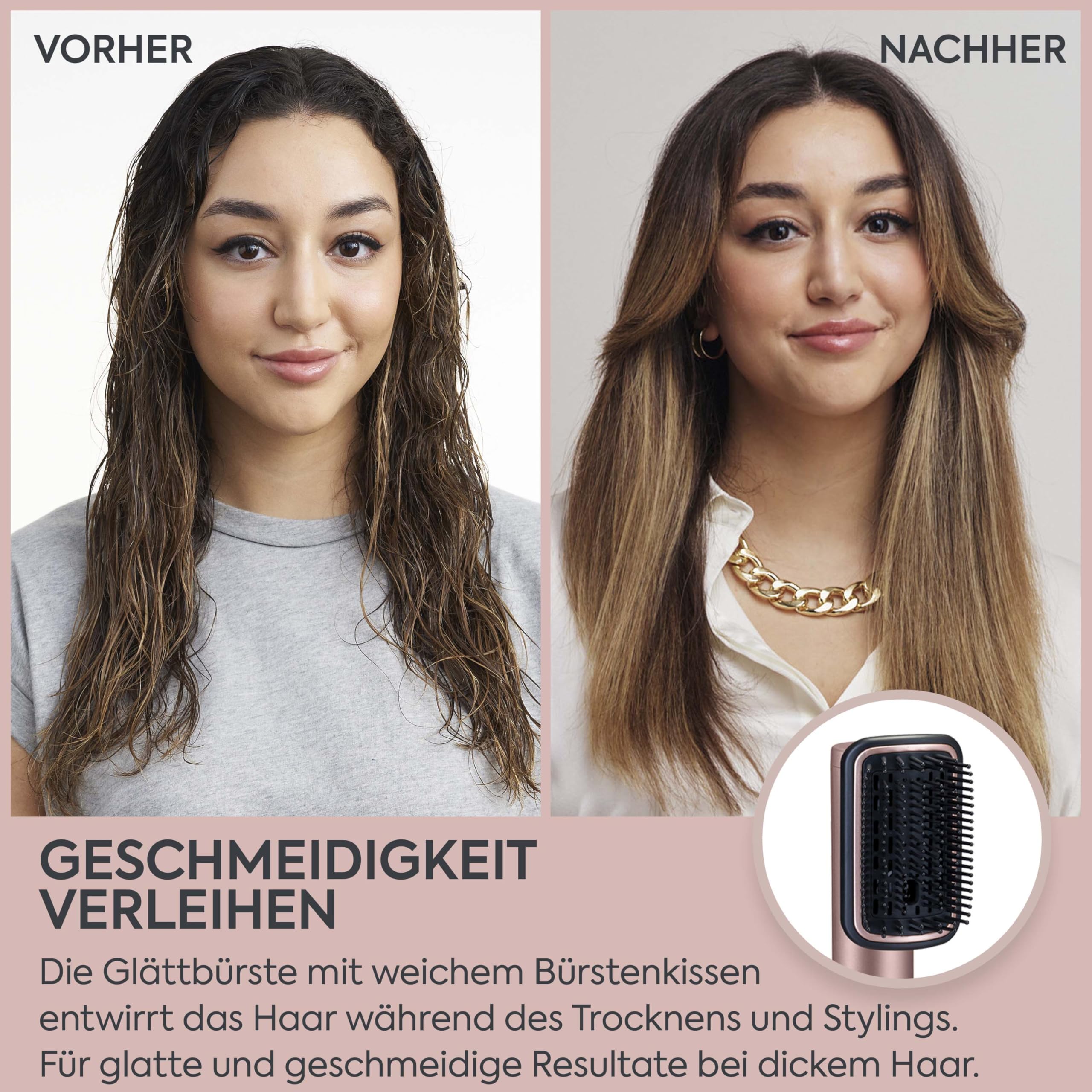 4-in-1 Haartrockner, Glätteisen und Styler mit Diffusor, 1600 Watt, Ionen-Technologie, 4 Temperaturstufen und Kaltstufe