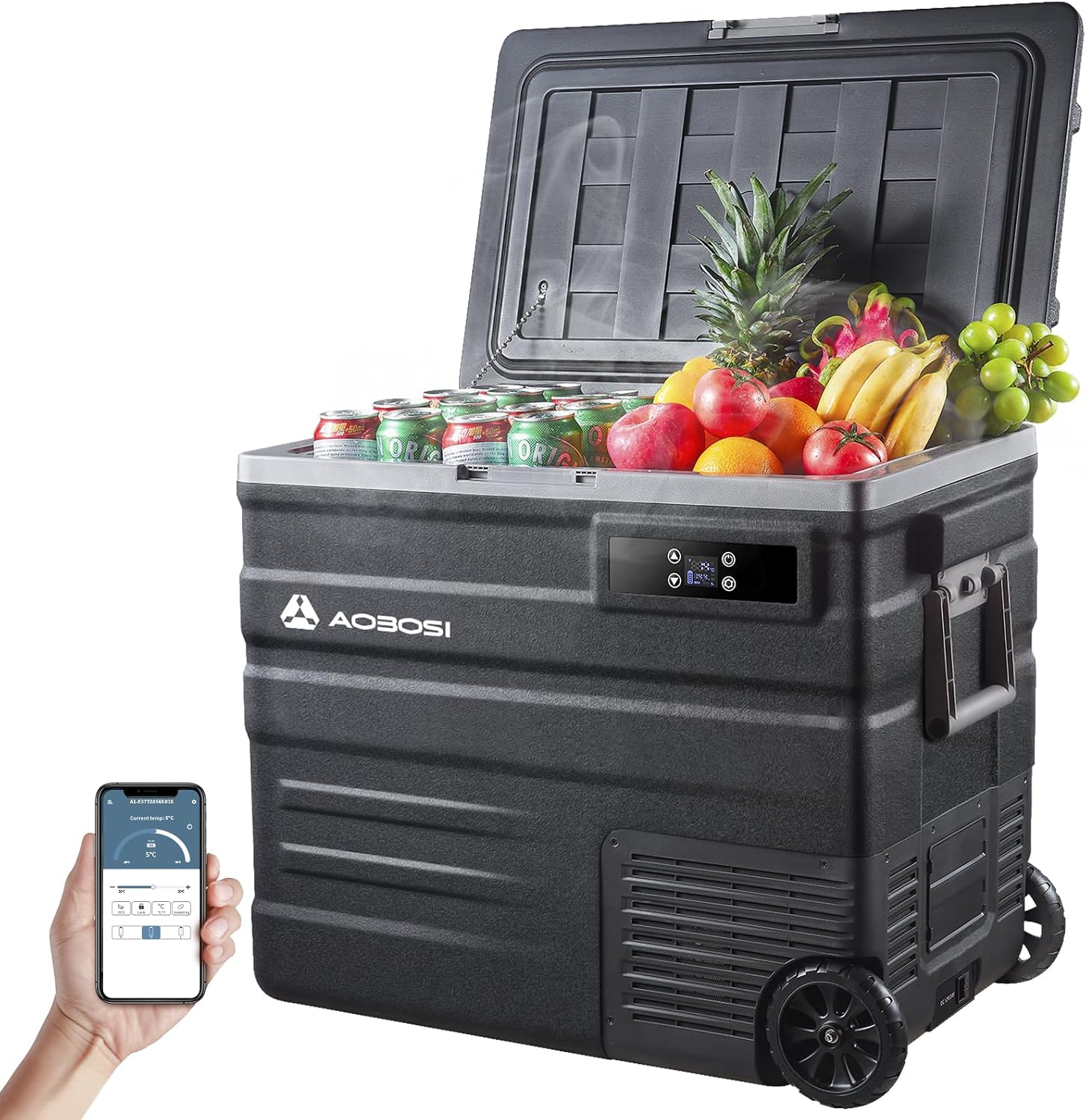 AAOBOSI 65L Kompressor Kühlbox mit APP, 20°C bis +20°C