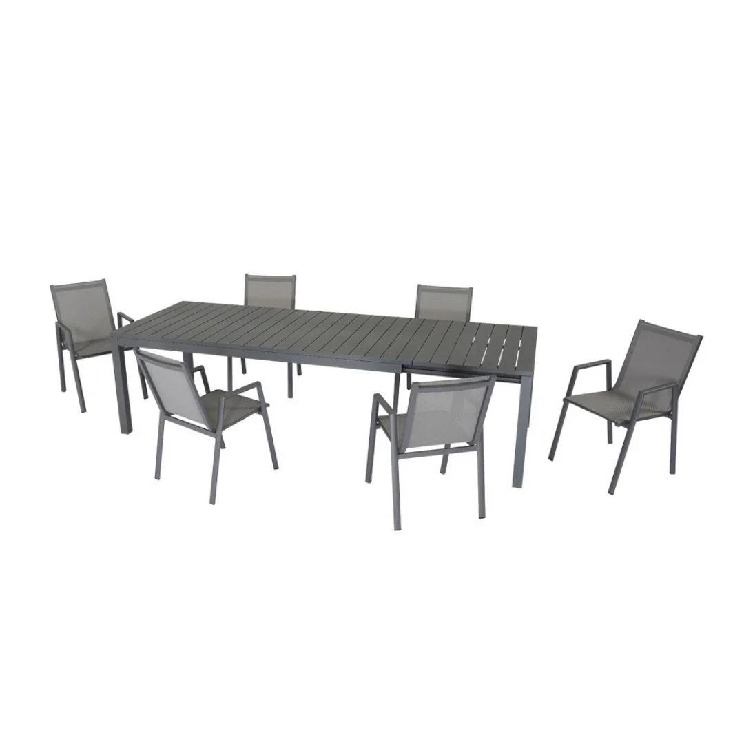 Pratic - Set pranzo da giardino 8/12 posti Alluminio Antracite