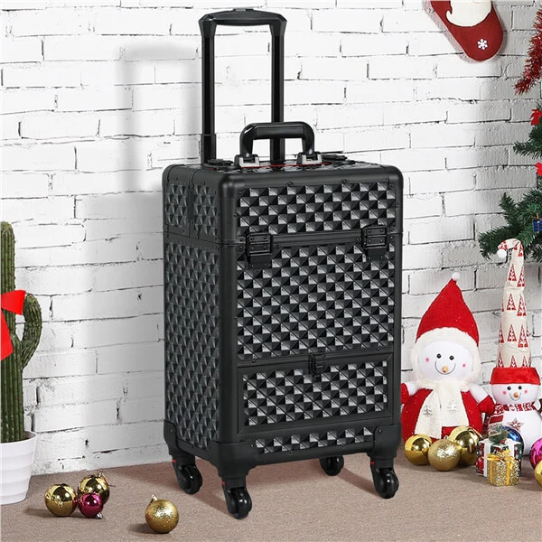 Yaheetech Zwarte Make-upkoffer van 21,8 Inch