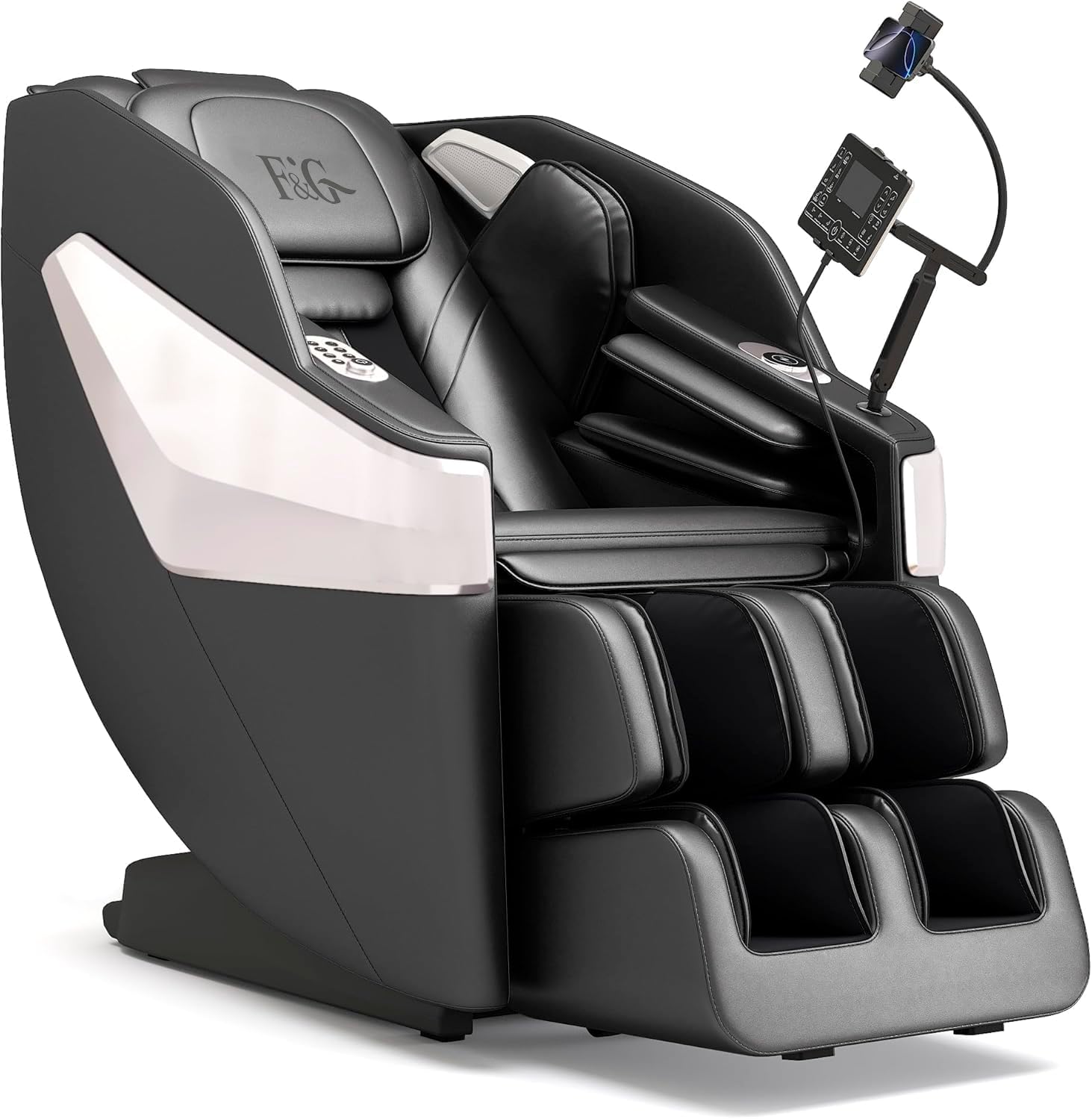 F&G Massage Chair Full Body Zero-Gravity SL Track Massage Chair  5 Level Heating Function and Airbag Massage Foot Rollers Phone Charging