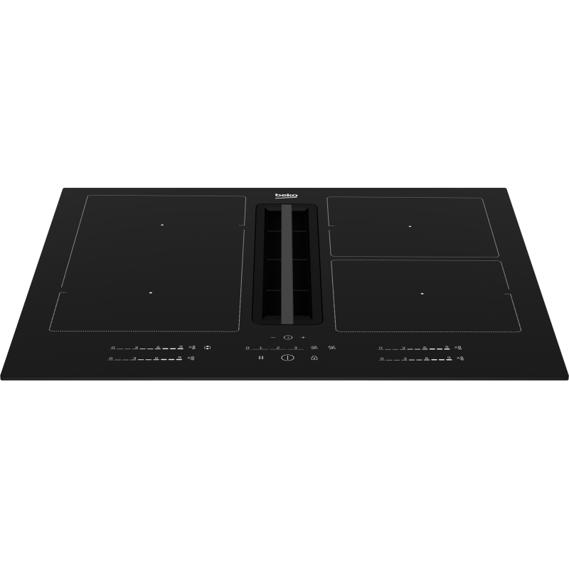 Beko HIXI 64700 UF / HIXI64700UF - Piano cottura a Induzione con Cappa Integrata Nero in Vetroceramica 60 cm - 4 zone