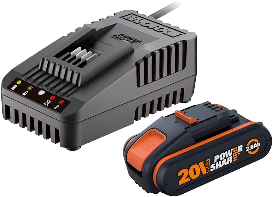 WORX WG252E.9 Akku Teleskop Heckenschere - 45cm Schnittbreite - 10-Fach Verstellbarer Teleskopstiel bis 3,20 Meter Hhe - PowerShare kompatibel - Ohne Akku & Ladegert