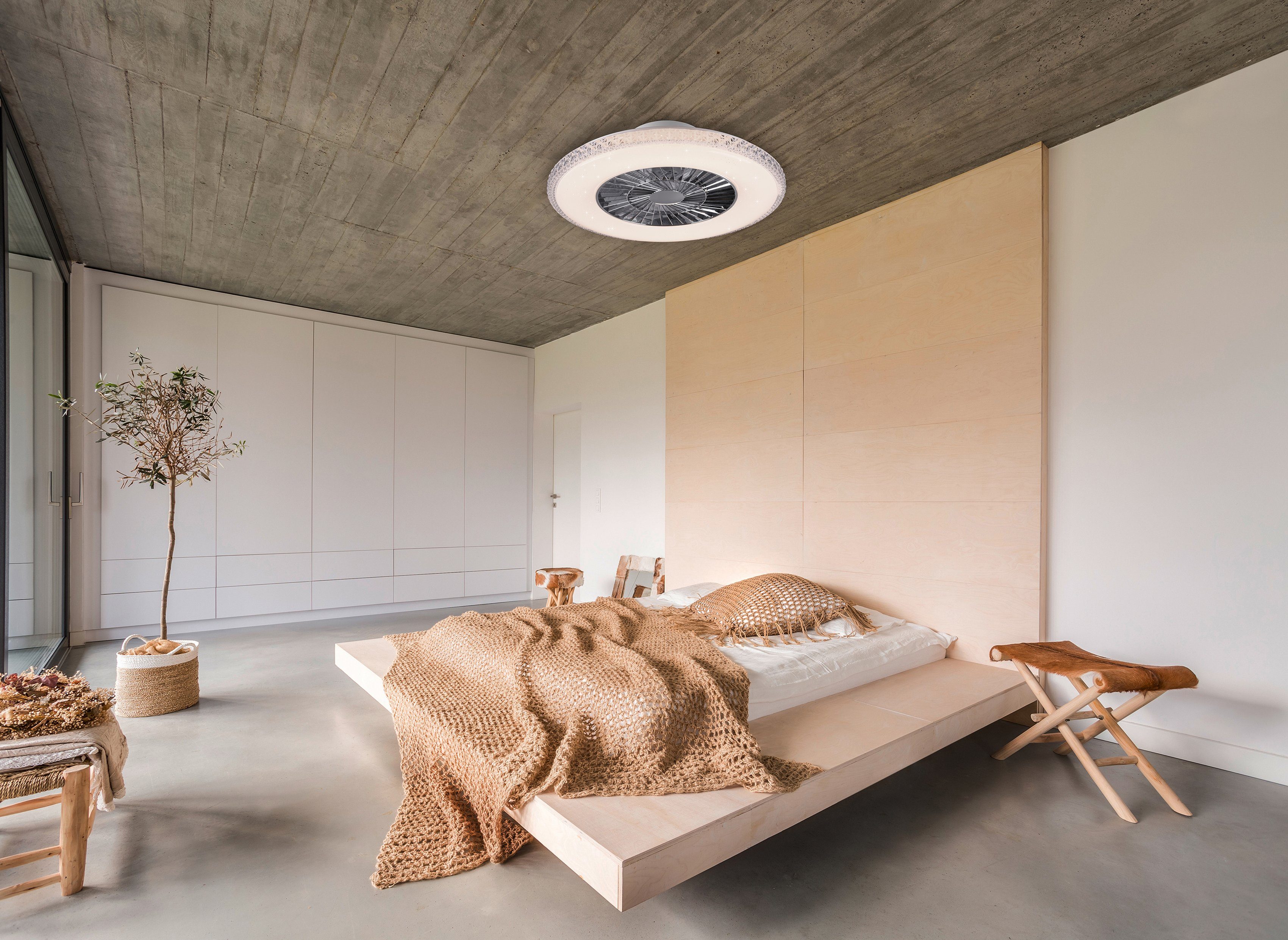 LED Deckenleuchte Harstad Deckenventilator