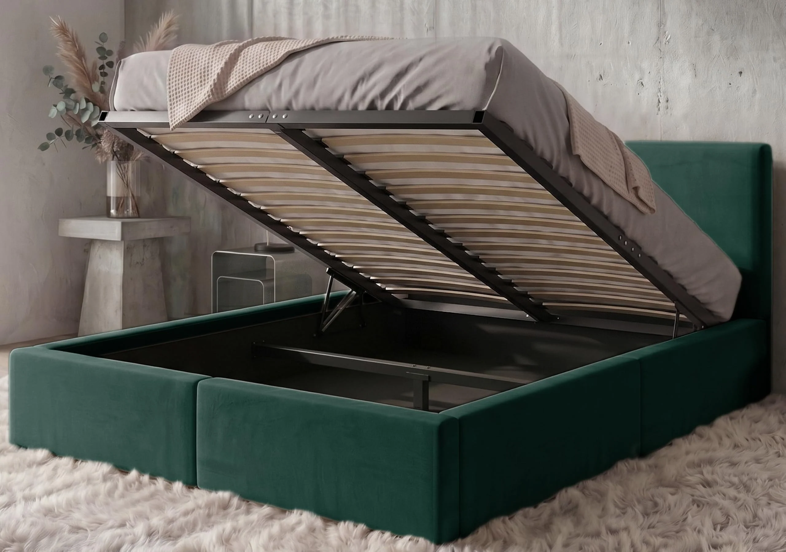 Interbeds Polsterbett mit Bettkasten und Lattenrost