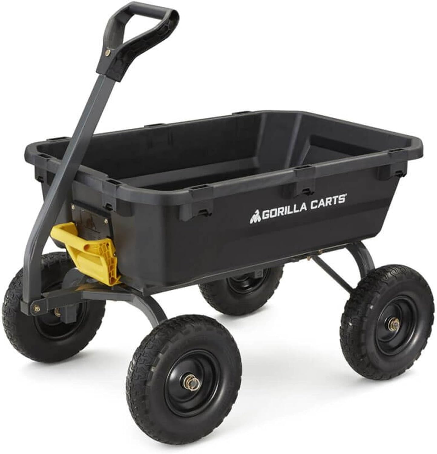 Gorilla Carts 7GCG-NF Heavy-Duty Poly Dump Garden Cart with No-Flat Tires  7 Cubic Feet  1200-Pound Capacity  Black  Amazon Exclusive