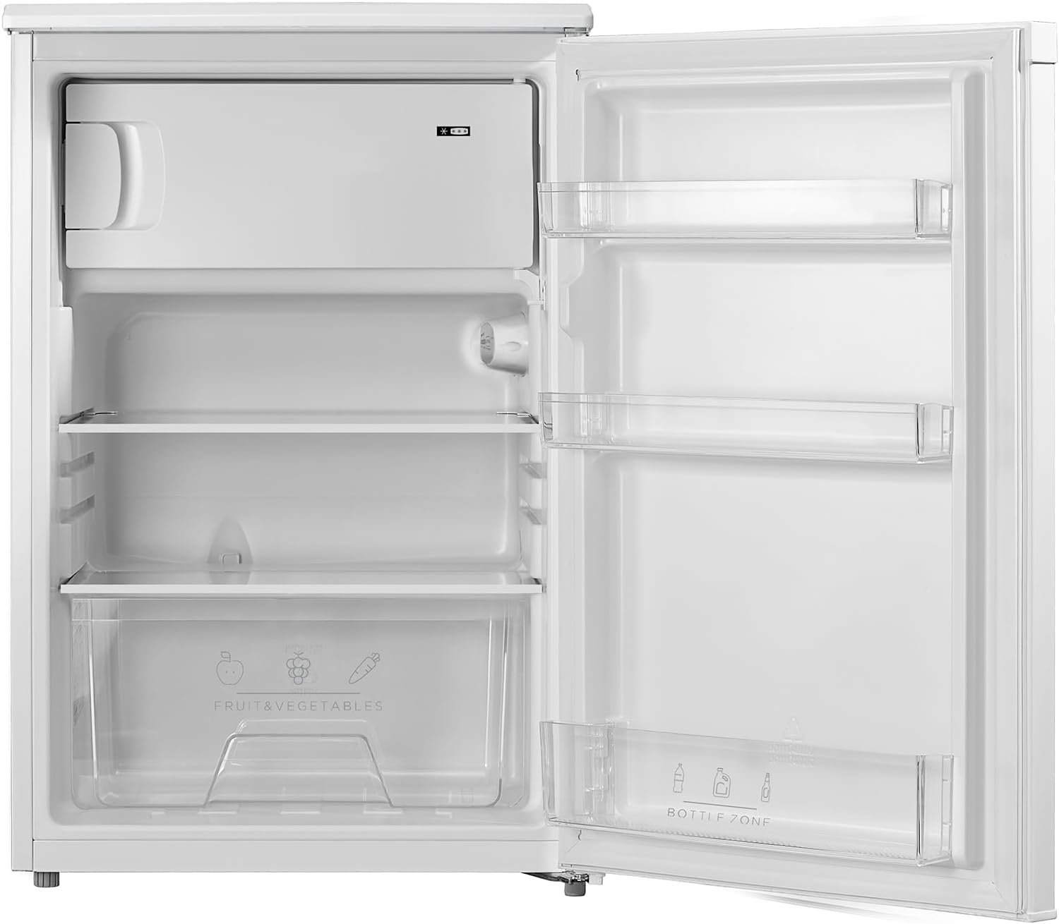 Comfee RCD113WH3EU(E) 113L Kühl-Gefrierkombination,113L Kleinkühlschrank mit 4-Sterne-Gefrierfach, 16L Gefrierfach -18℃-8℃,35dB, Inverter-Kompressor,Weiß