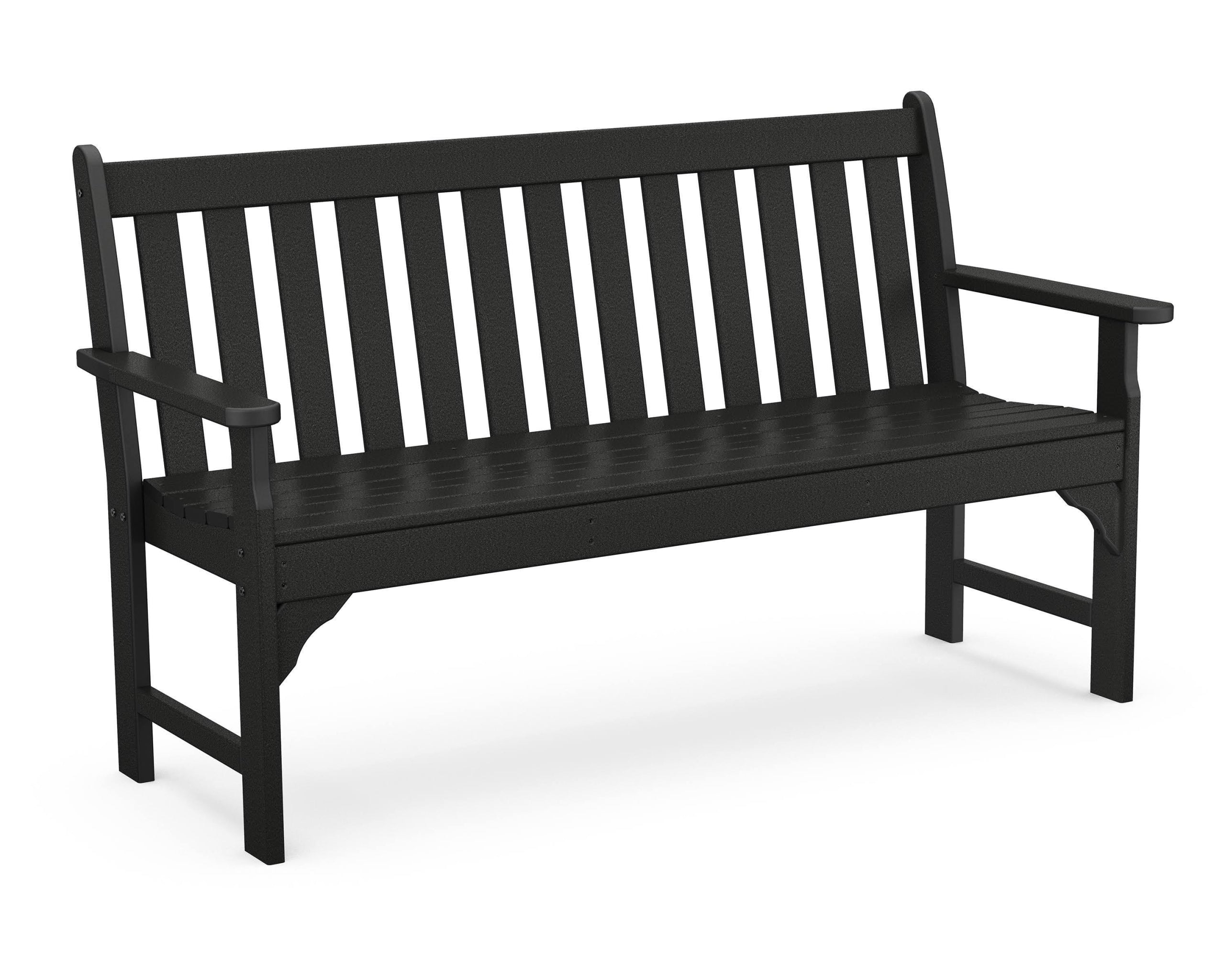 5&prime; Vineyard Outdoor Bench, in Black