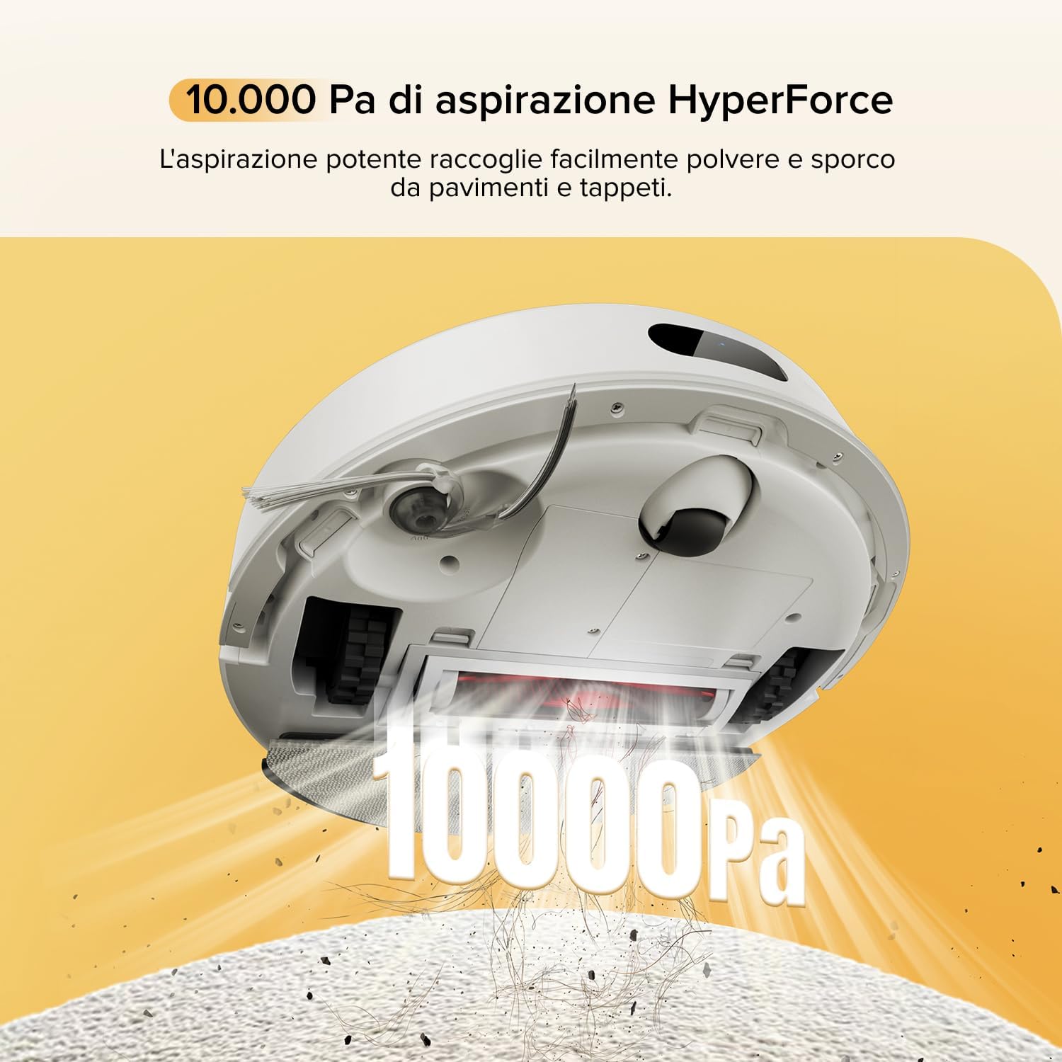 roborock Q7 M5 Set Robot Aspirapolvere Lavapavimenti con Mappatura, 10.000 Pa, Anti-groviglio, Quantità d'acqua Regolabile per il Lavaggio, Auto Boost sui Tappeti, Controllo APP, Bianco