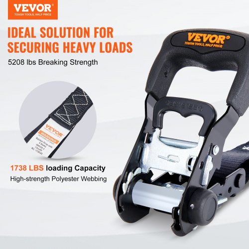 VEVOR 4er-Pack Spanngurte mit Ratsche, 5208 lbs, 1,6" x 8', robust für Fracht